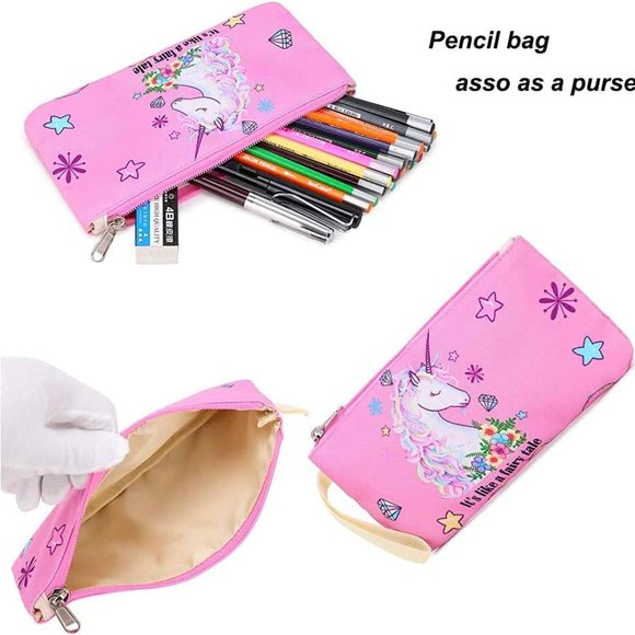 New Girls Backpack Kids Elementary Bookbag Girly School Bag with Insulated Lunch - Picture 3 of 16